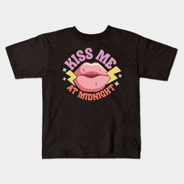 Kiss Me At Midnight Kids T-Shirt by MZeeDesigns